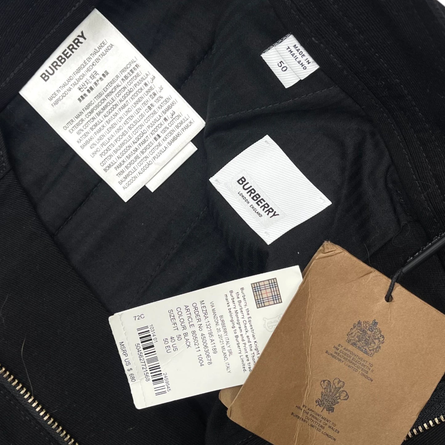 Burberry Black Pants Men