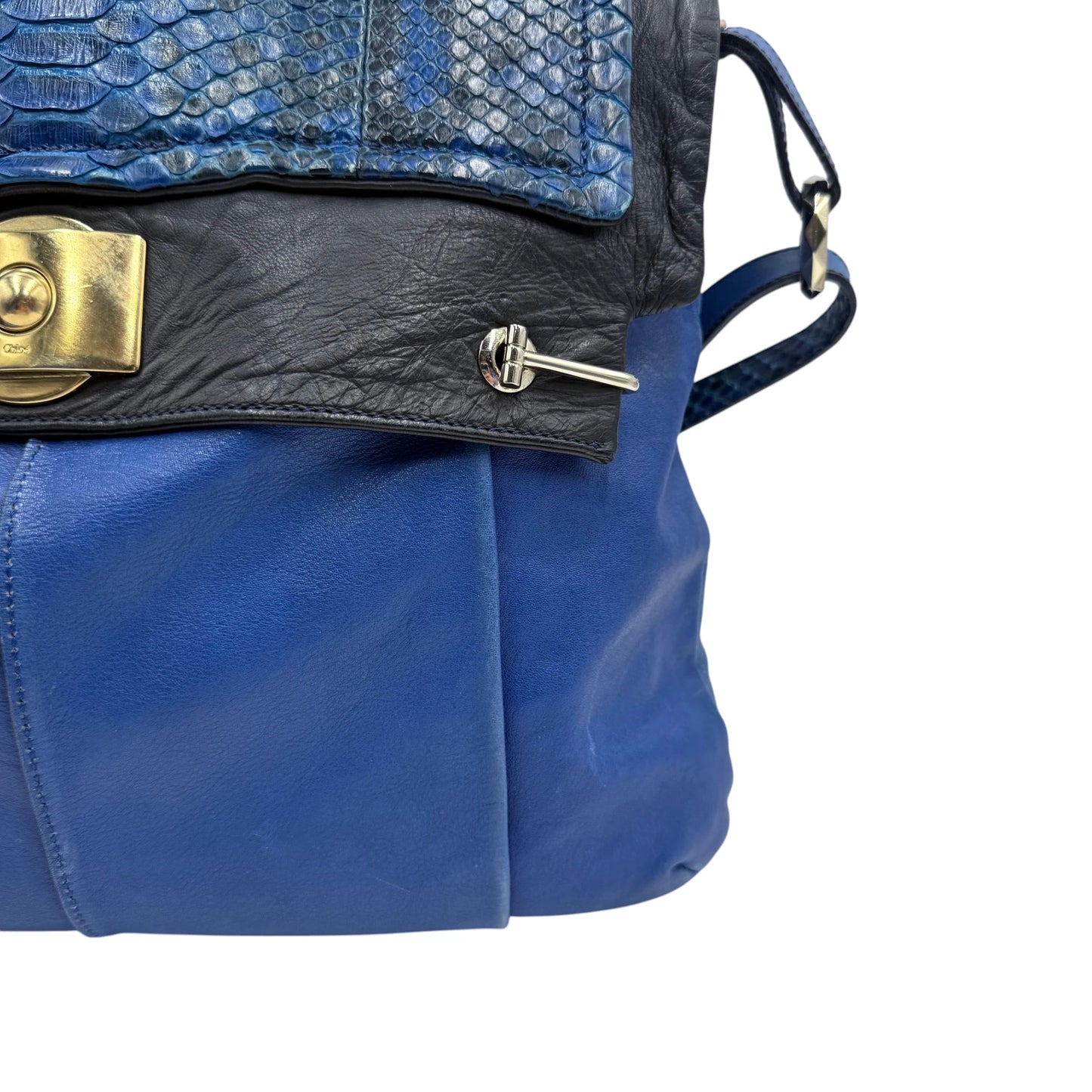 Chloé Blue Python Flap Bag