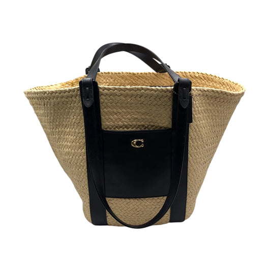Coach Straw-Leather Basket Tote