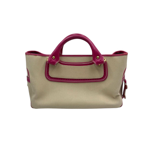Celine Pink Tan Canvas Boogie Tote