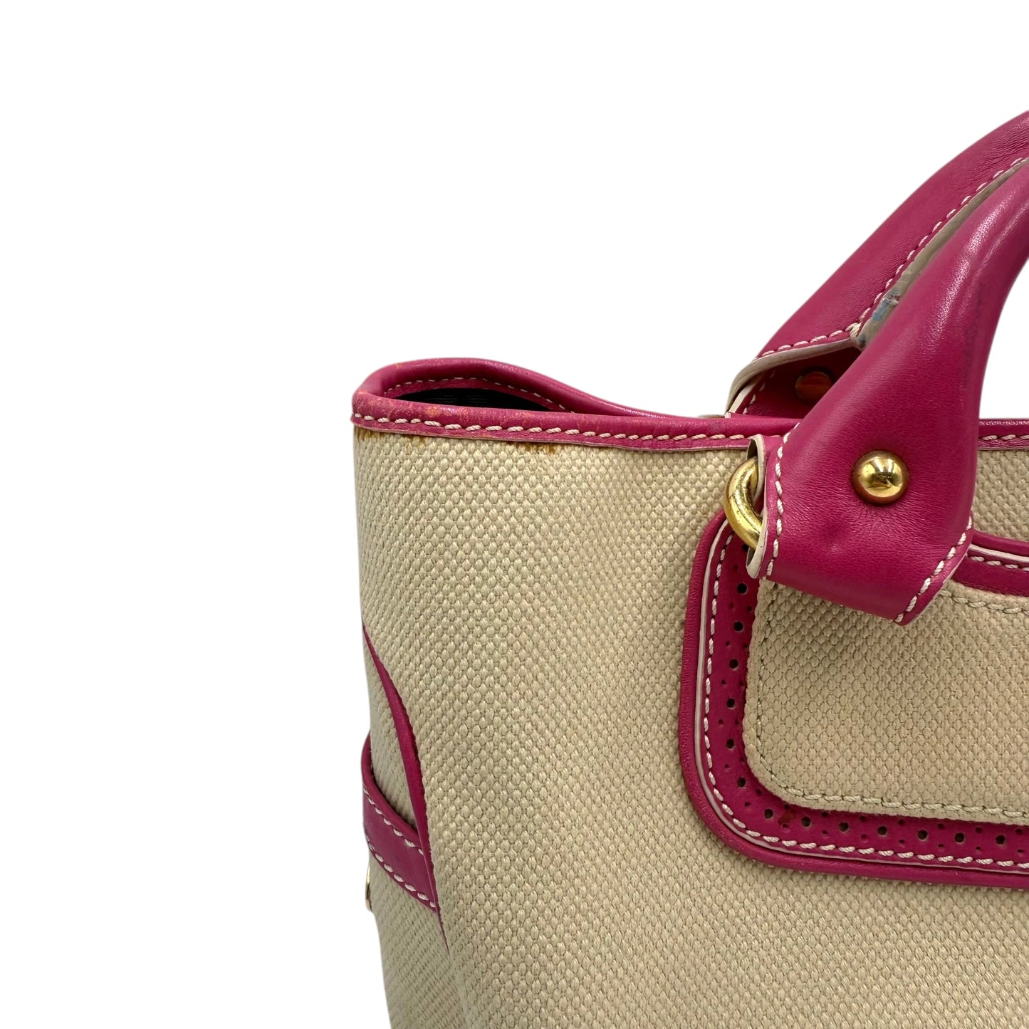 Celine Pink Tan Canvas Boogie Tote