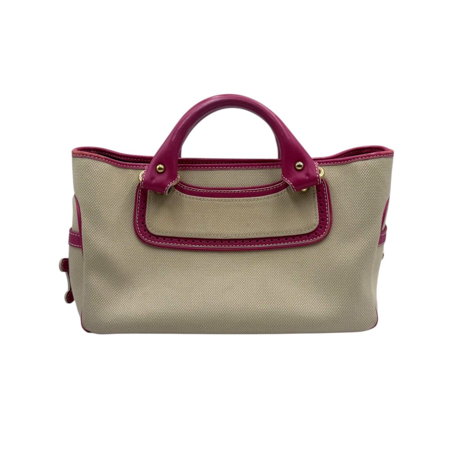 Celine Pink Tan Canvas Boogie Tote