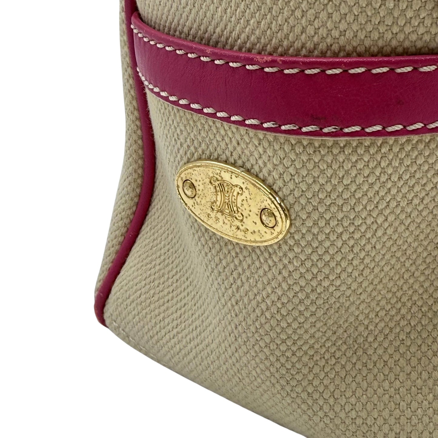 Celine Pink Tan Canvas Boogie Tote