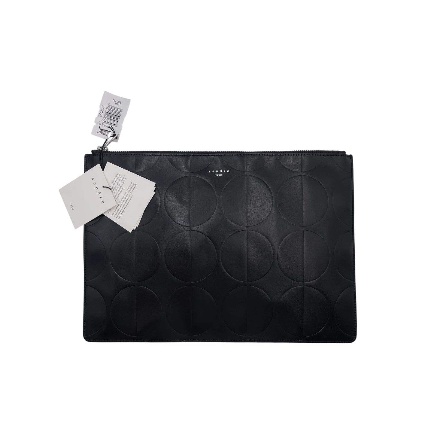 Sandro Embossed Leather Pouch Bag