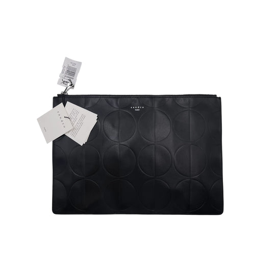 Sandro Embossed Leather Pouch Bag