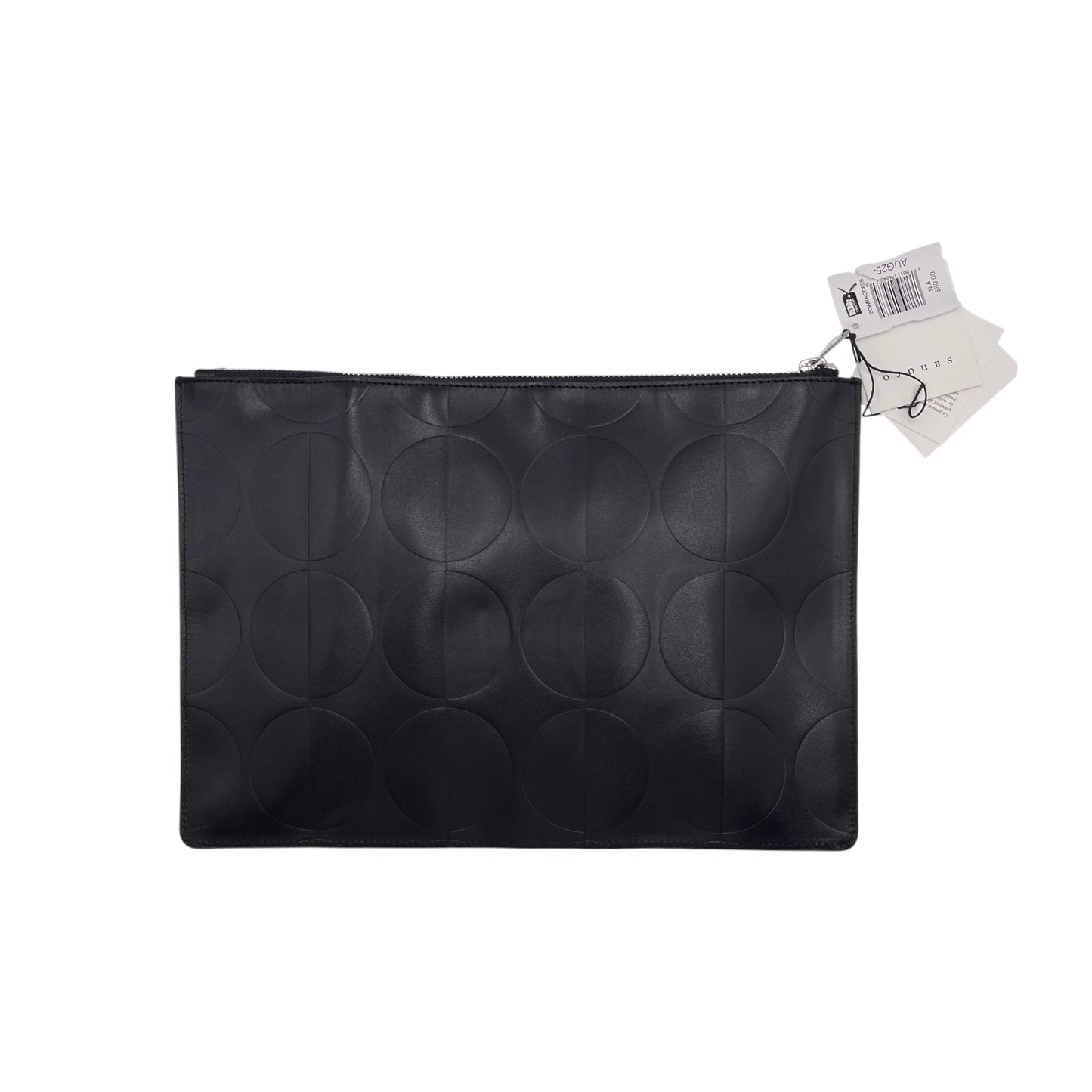Sandro Embossed Leather Pouch Bag