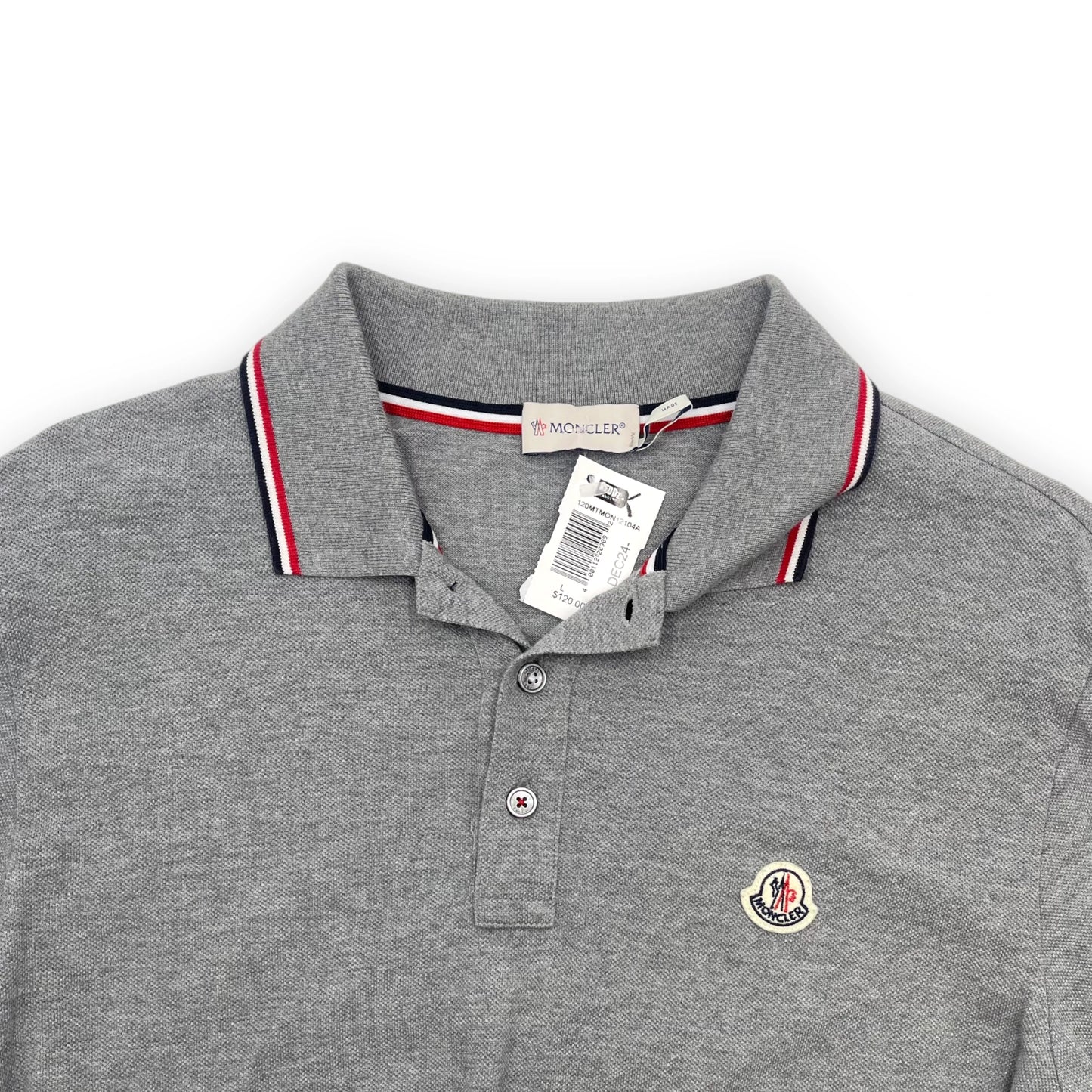 Moncler Grey Long sleeve Polo Men L