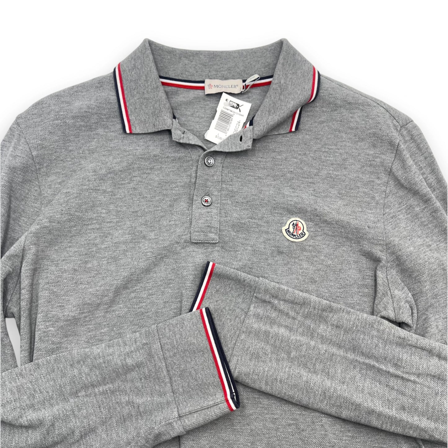 Moncler Grey Long sleeve Polo Men L