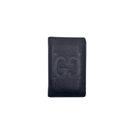 Gucci Jumbo GG Black Leather Card Case
