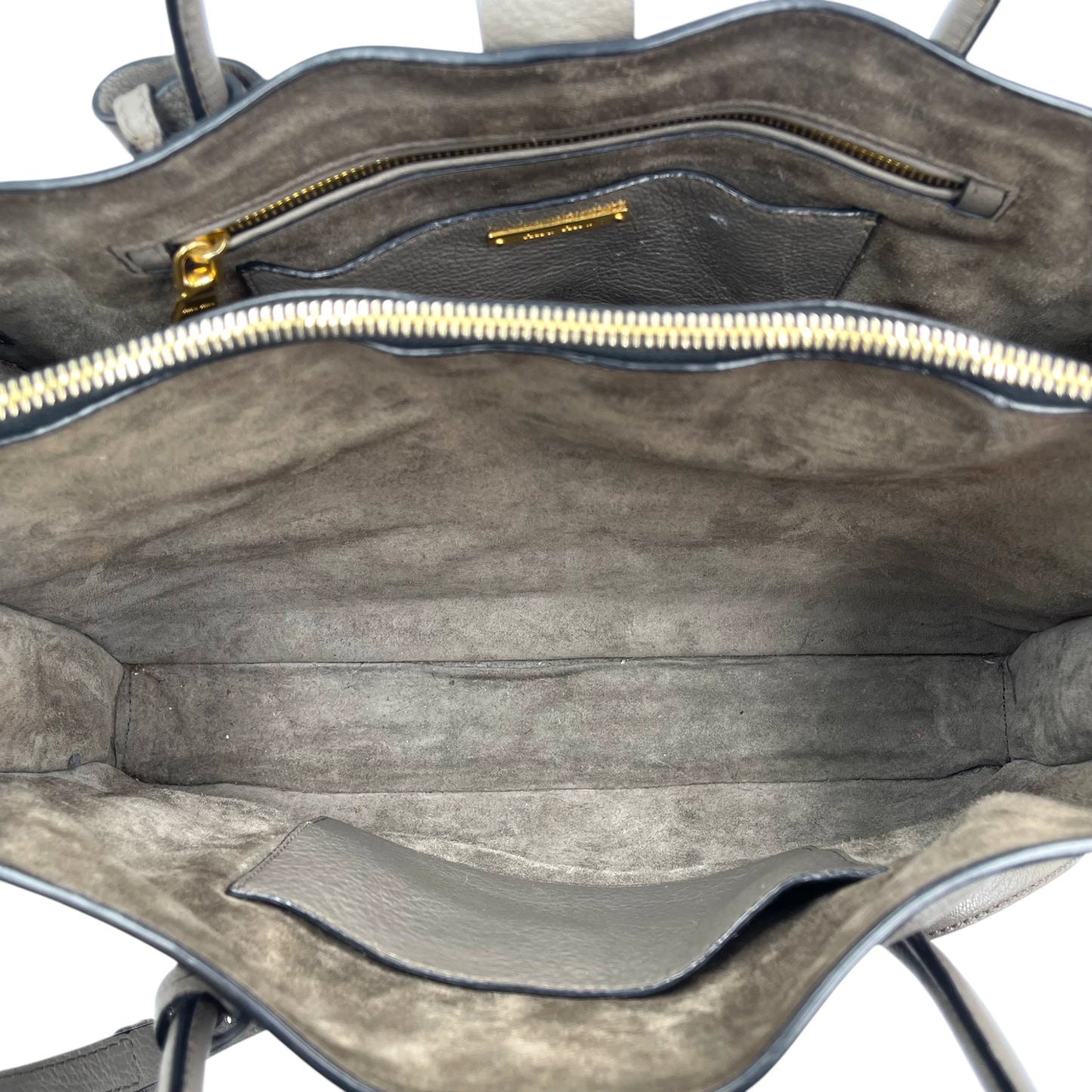 Miu Miu Convertible Compartment Grey Leather Tote Bag