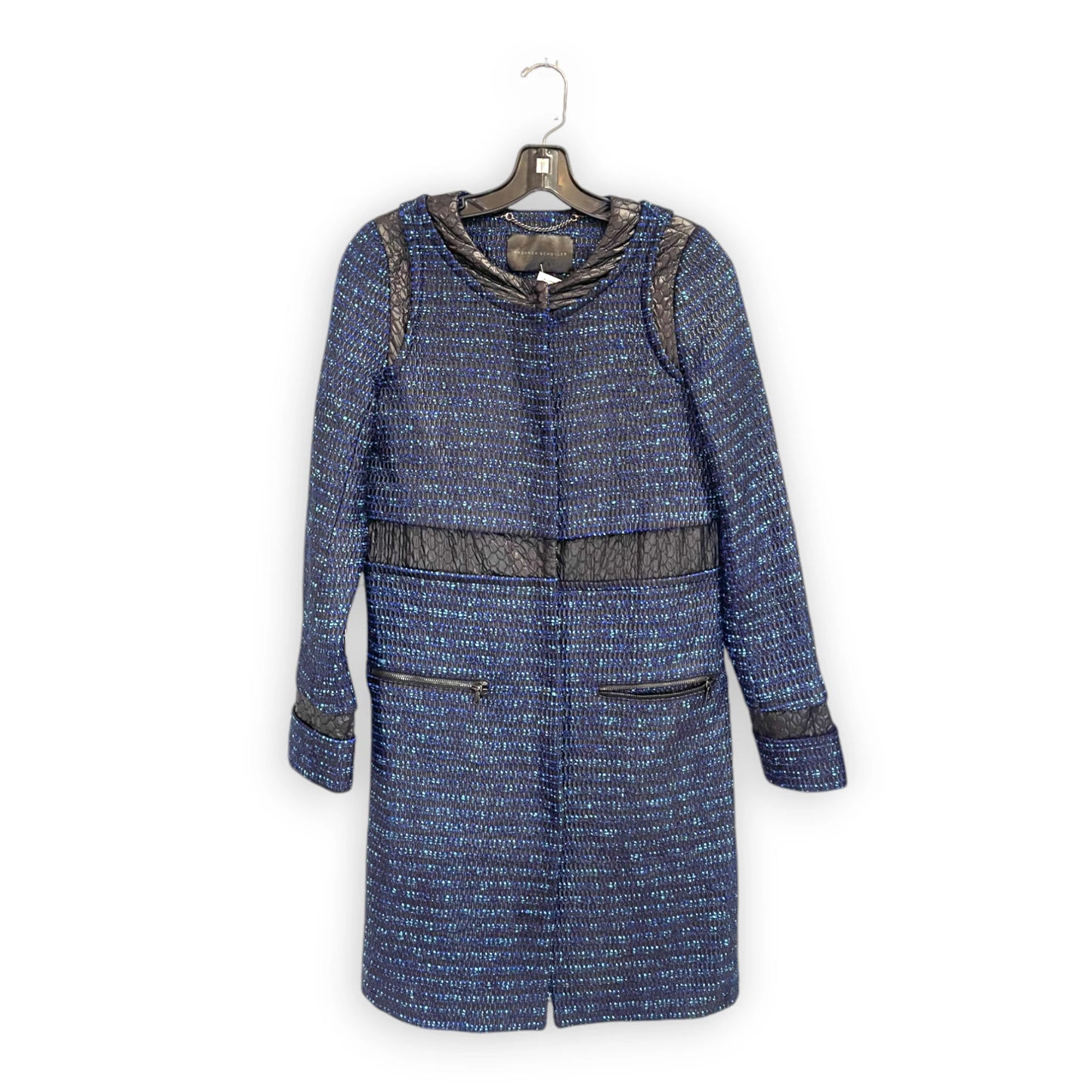 Proenza Blue Tweed Coat Wom S