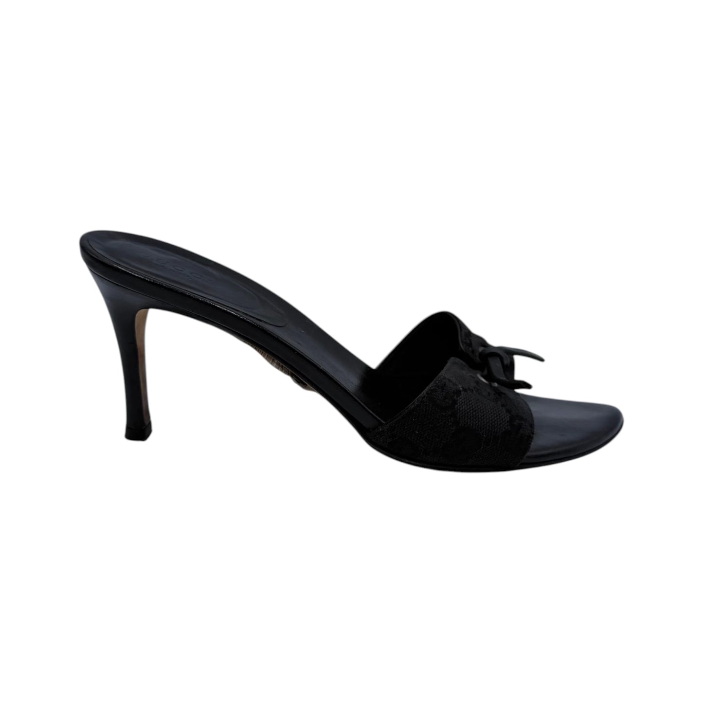 Gucci Monogram Canvas Bow Slide Sandals