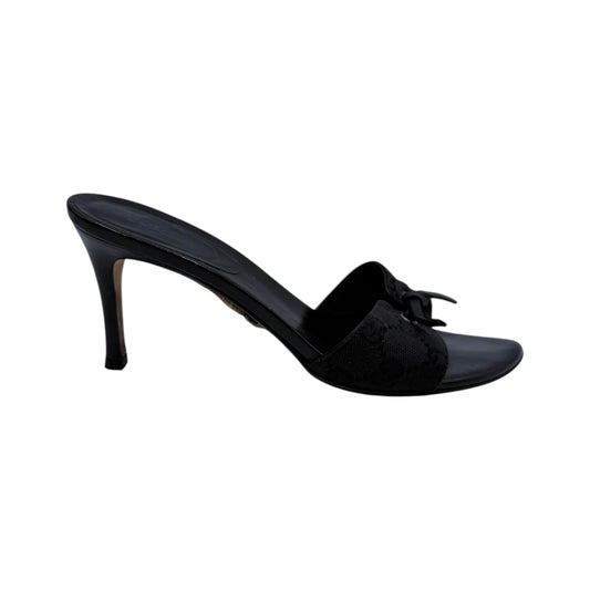 Gucci Monogram Canvas Bow Slide Sandals