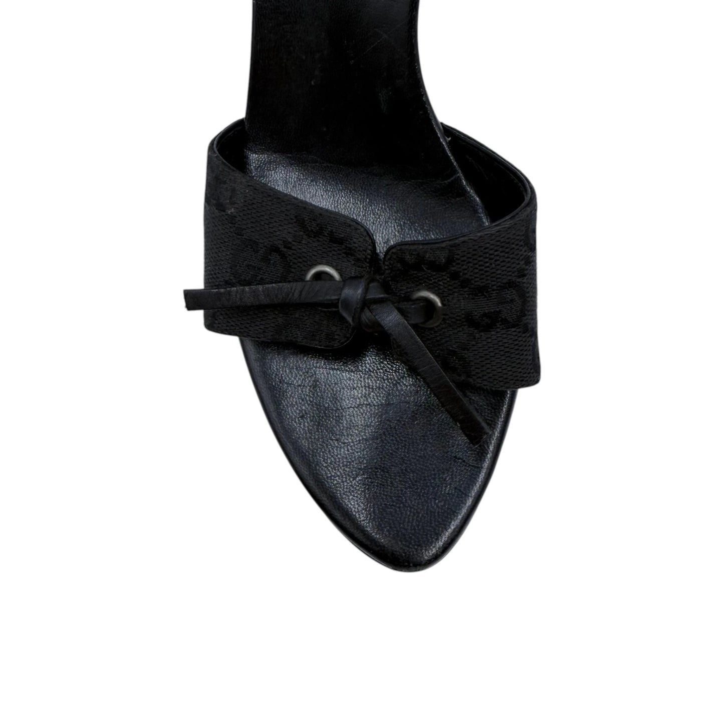 Gucci Monogram Canvas Bow Slide Sandals