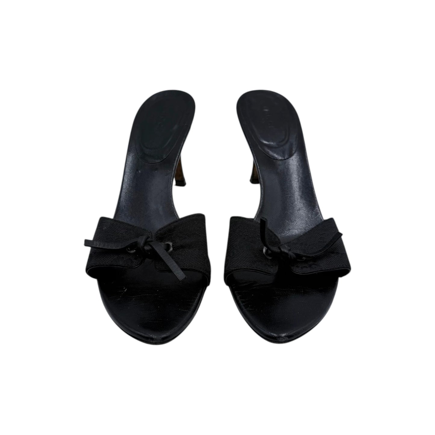 Gucci Monogram Canvas Bow Slide Sandals