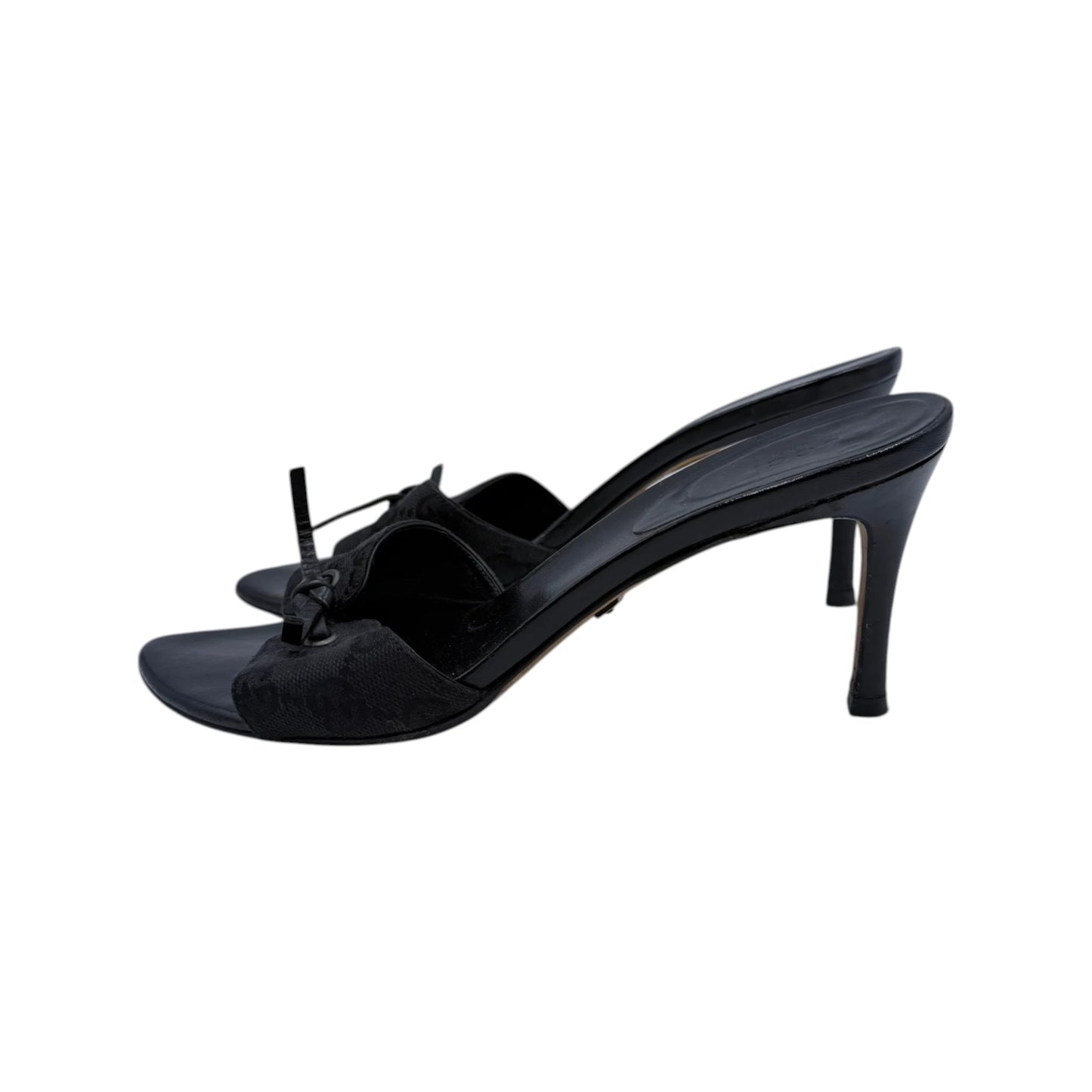 Gucci Monogram Canvas Bow Slide Sandals