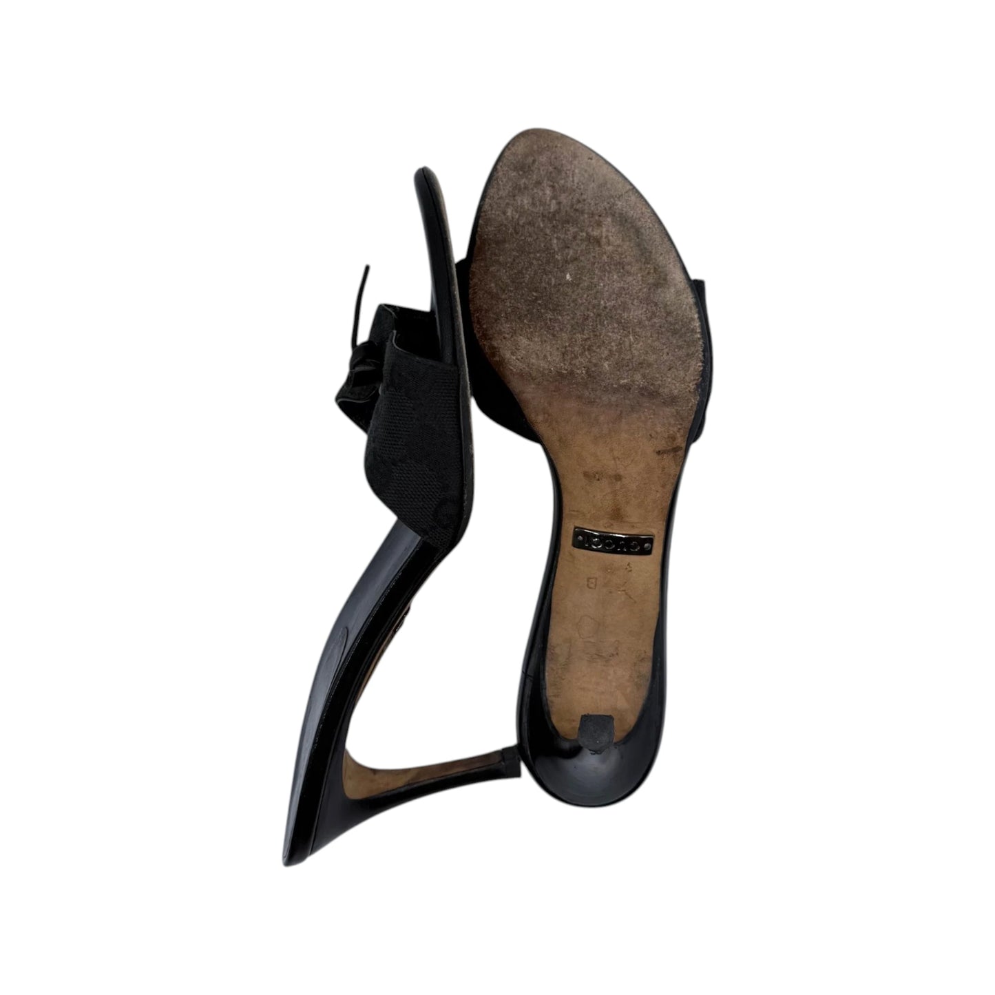 Gucci Monogram Canvas Bow Slide Sandals