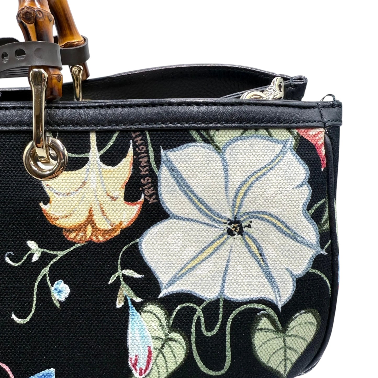 Gucci Cellarius Flora Knight Large Bamboo Shopper Tote