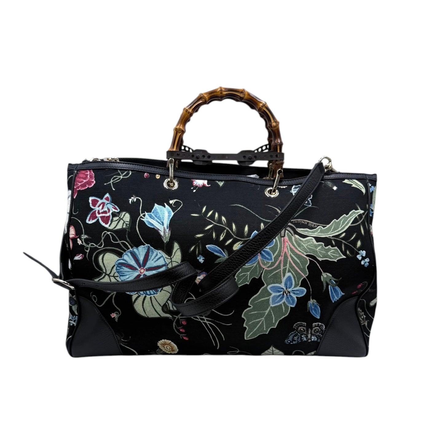 Gucci Cellarius Flora Knight Large Bamboo Shopper Tote