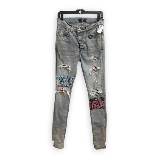 Amiri Rips Red Blue Bandana Jeans Men 32