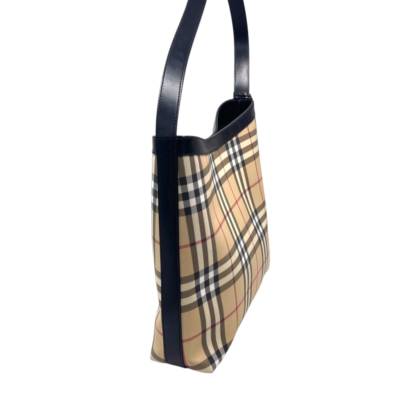 Burberry Check Hobo Shoulder Bag