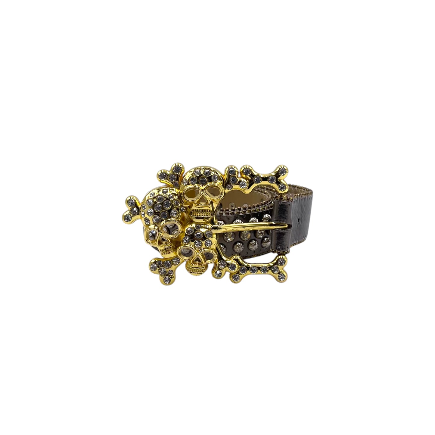 B.B. Simon Golden Cranium Crystal Belt - 28