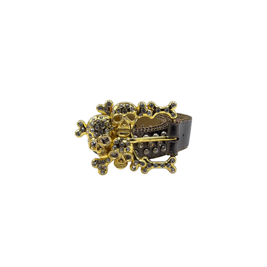 B.B. Simon Golden Cranium Crystal Belt - 28