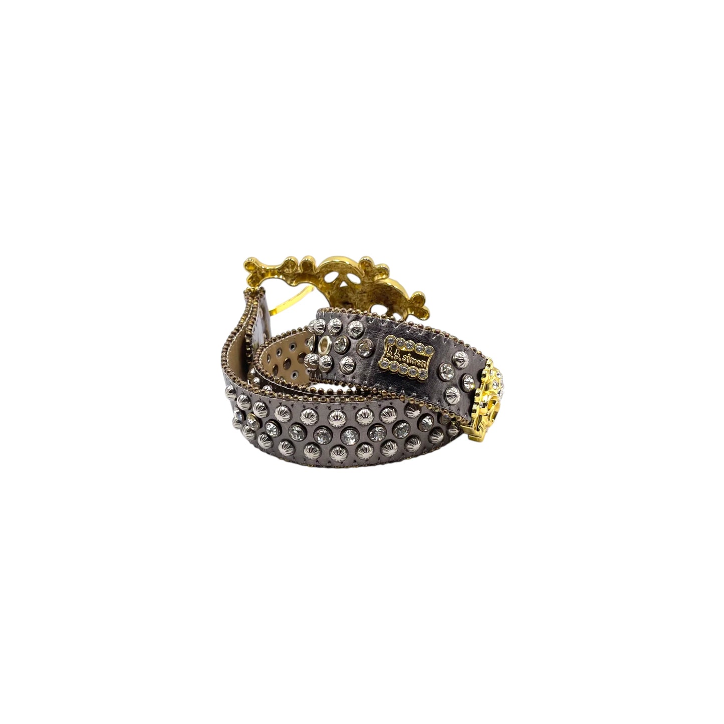 B.B. Simon Golden Cranium Crystal Belt - 28