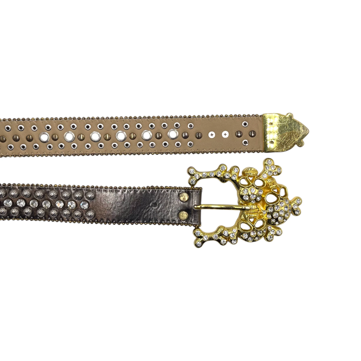B.B. Simon Golden Cranium Crystal Belt - 28
