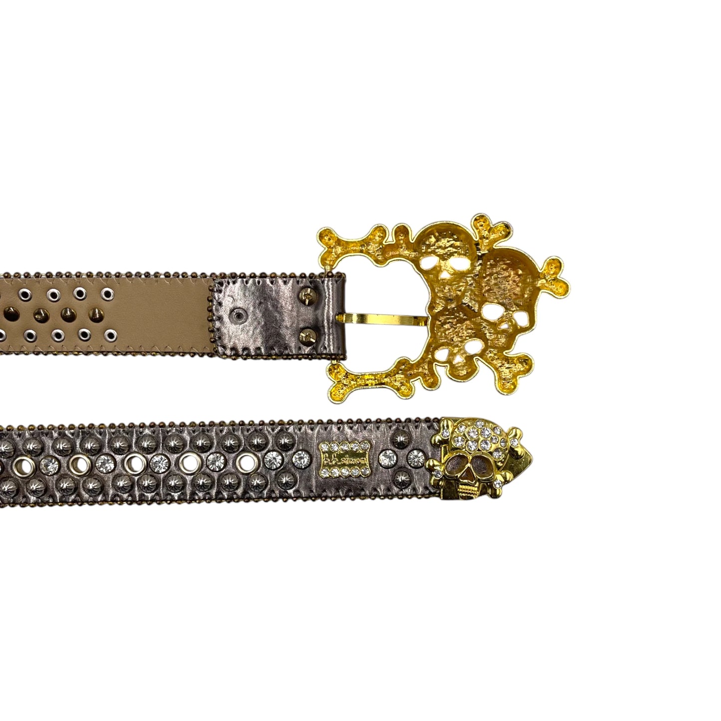 B.B. Simon Golden Cranium Crystal Belt - 28