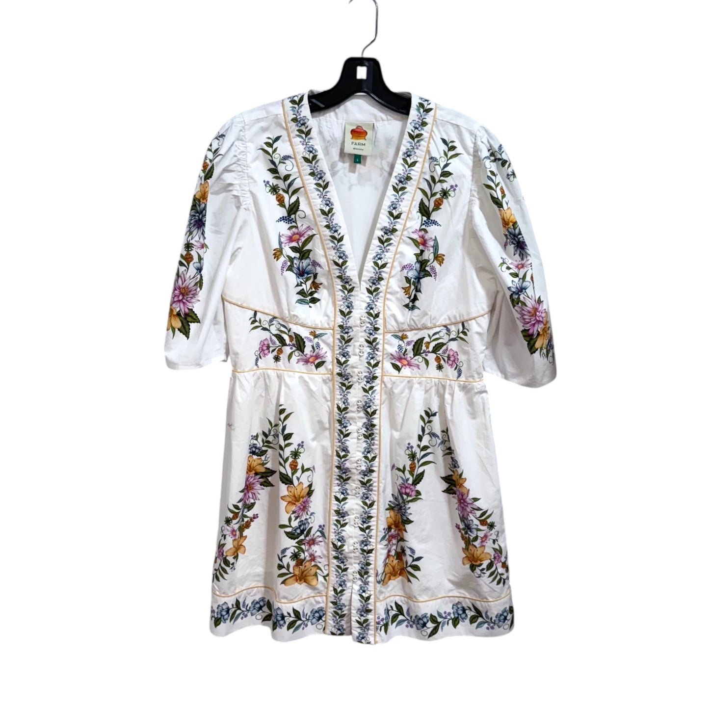Farm Rio White Floral Mini Dress