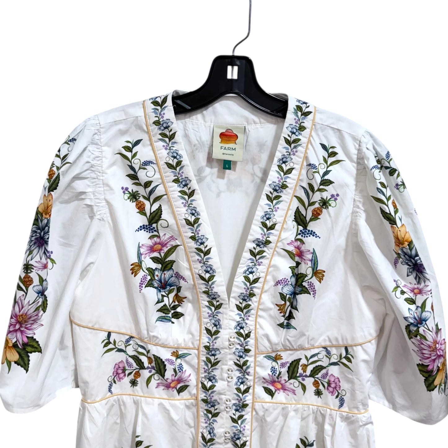 Farm Rio White Floral Mini Dress