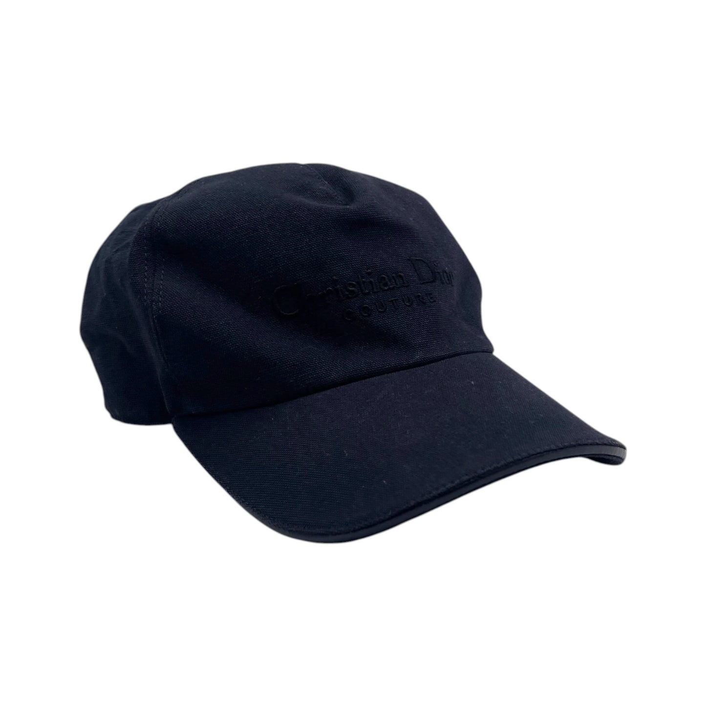 Christian Dior Couture Black Cotton Canvas Baseball Cap