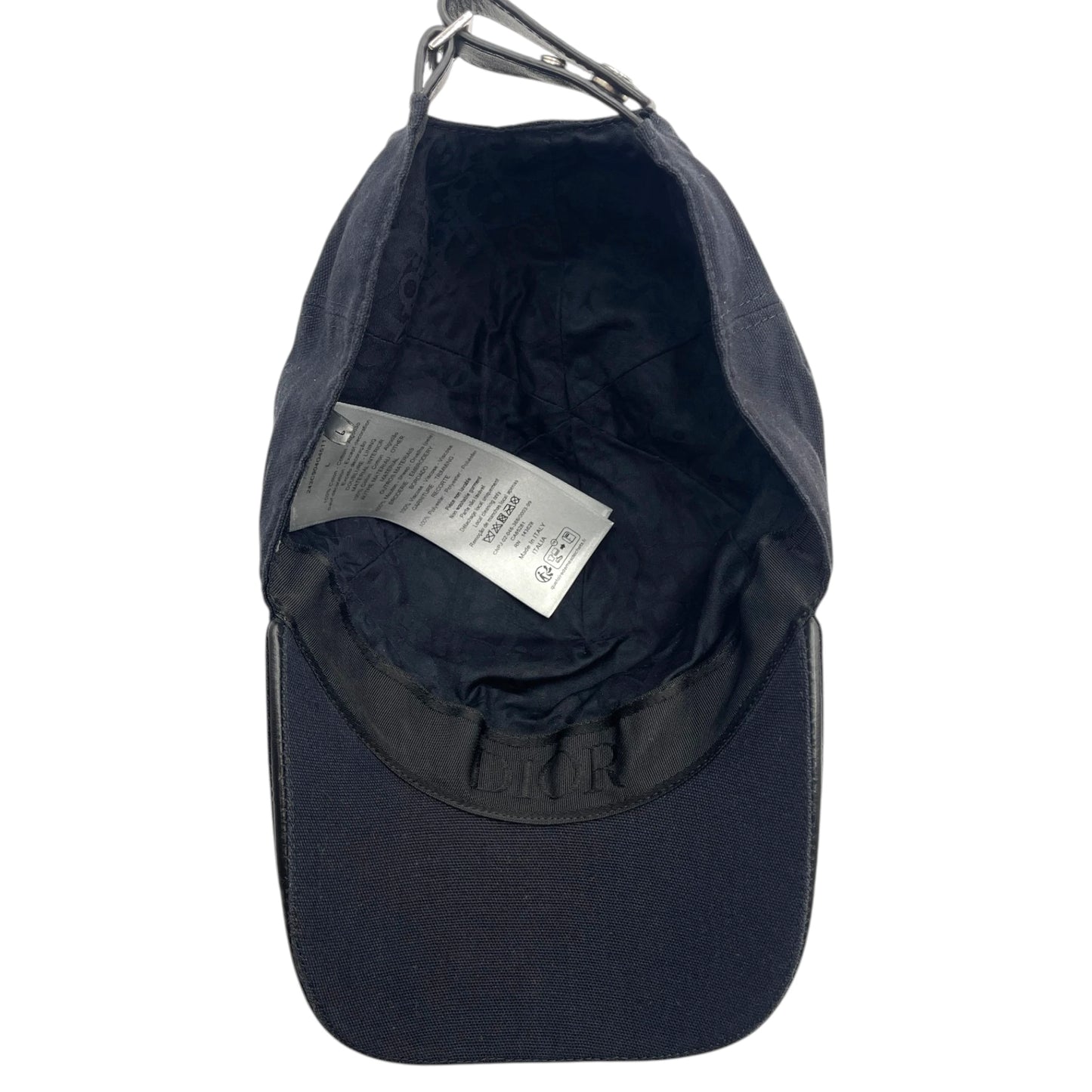 Christian Dior Couture Black Cotton Canvas Baseball Cap