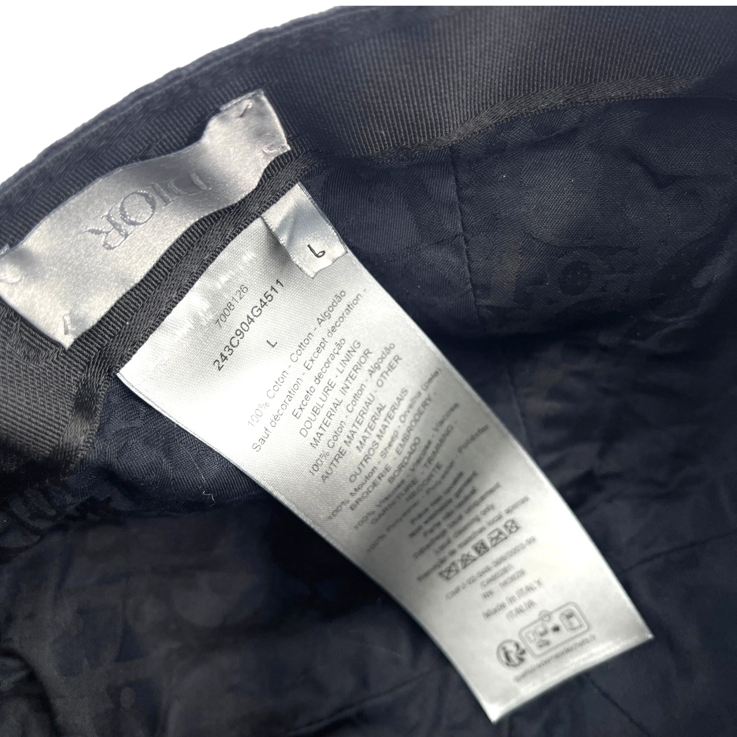 Christian Dior Couture Black Cotton Canvas Baseball Cap