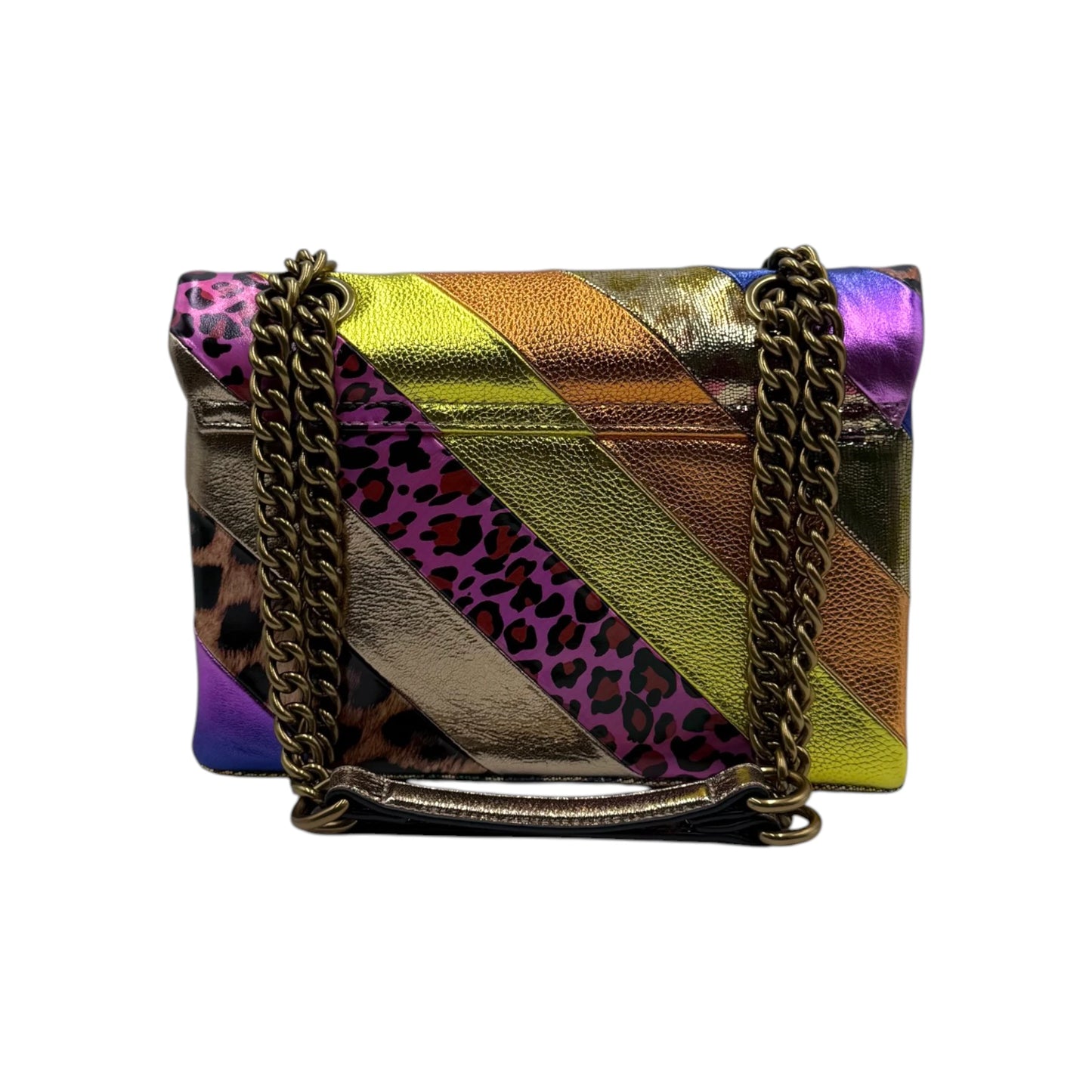 Kurt Geiger London Rainbow Leopard Brixton Lock Bag