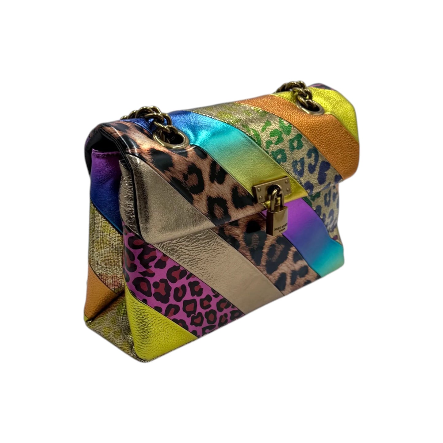 Kurt Geiger London Rainbow Leopard Brixton Lock Bag