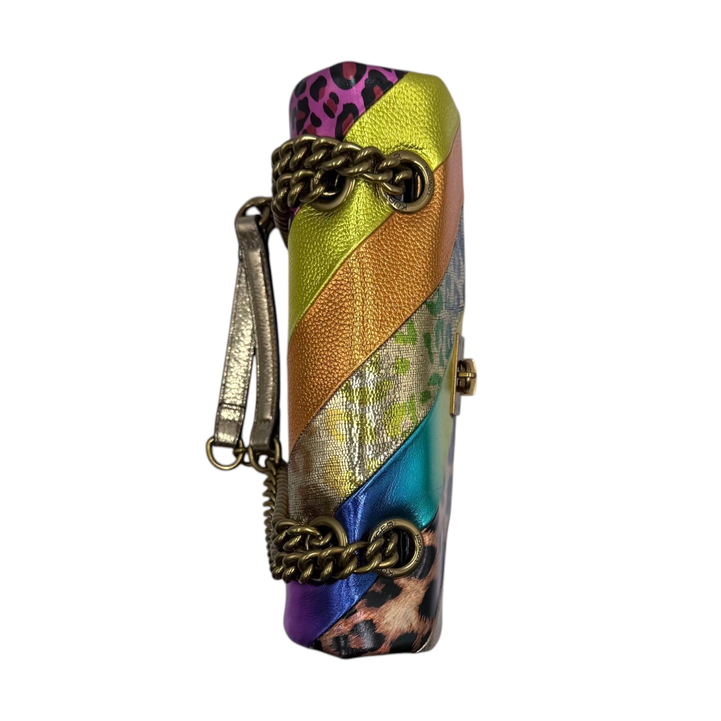 Kurt Geiger London Rainbow Leopard Brixton Lock Bag