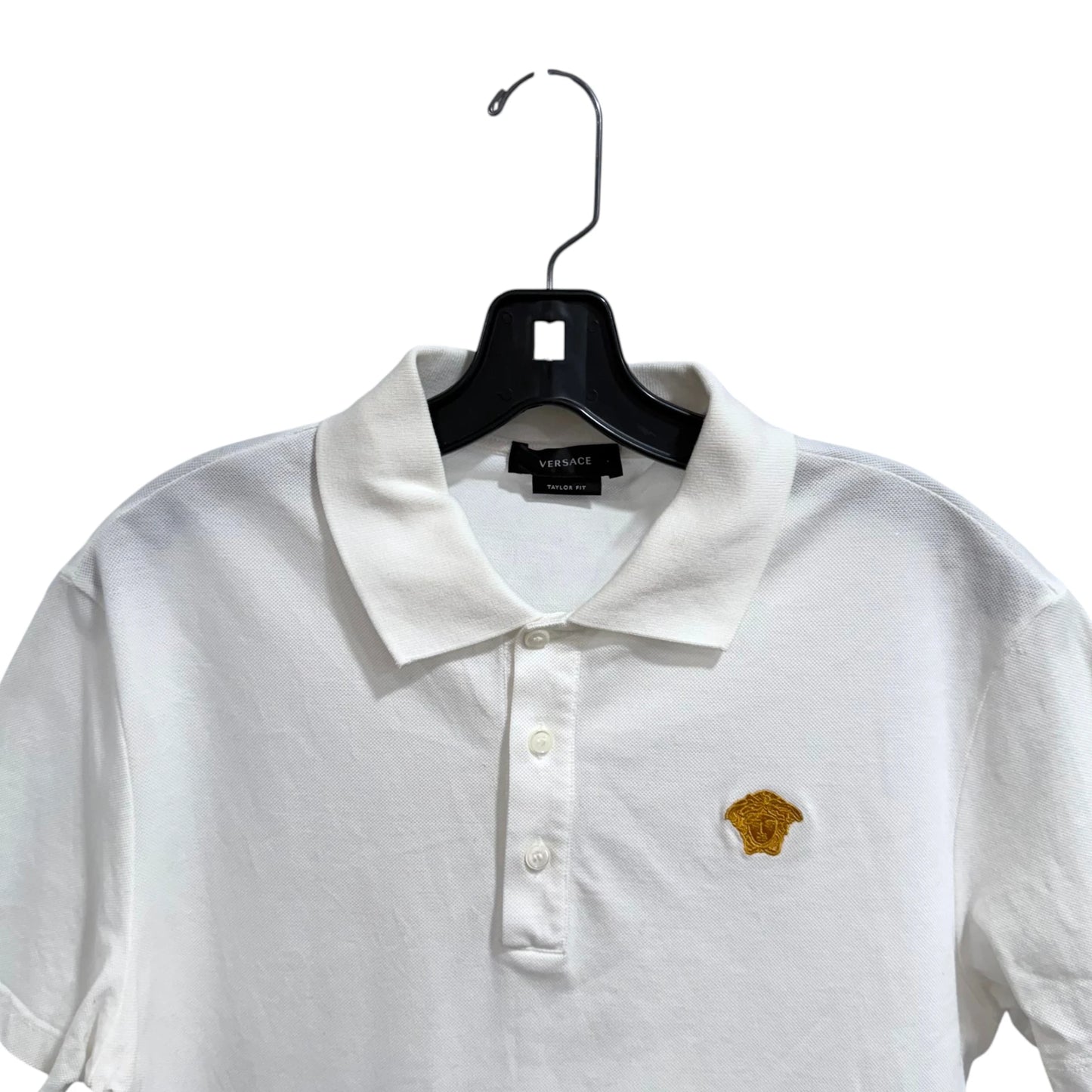 Versace White Collared Polo Shirt