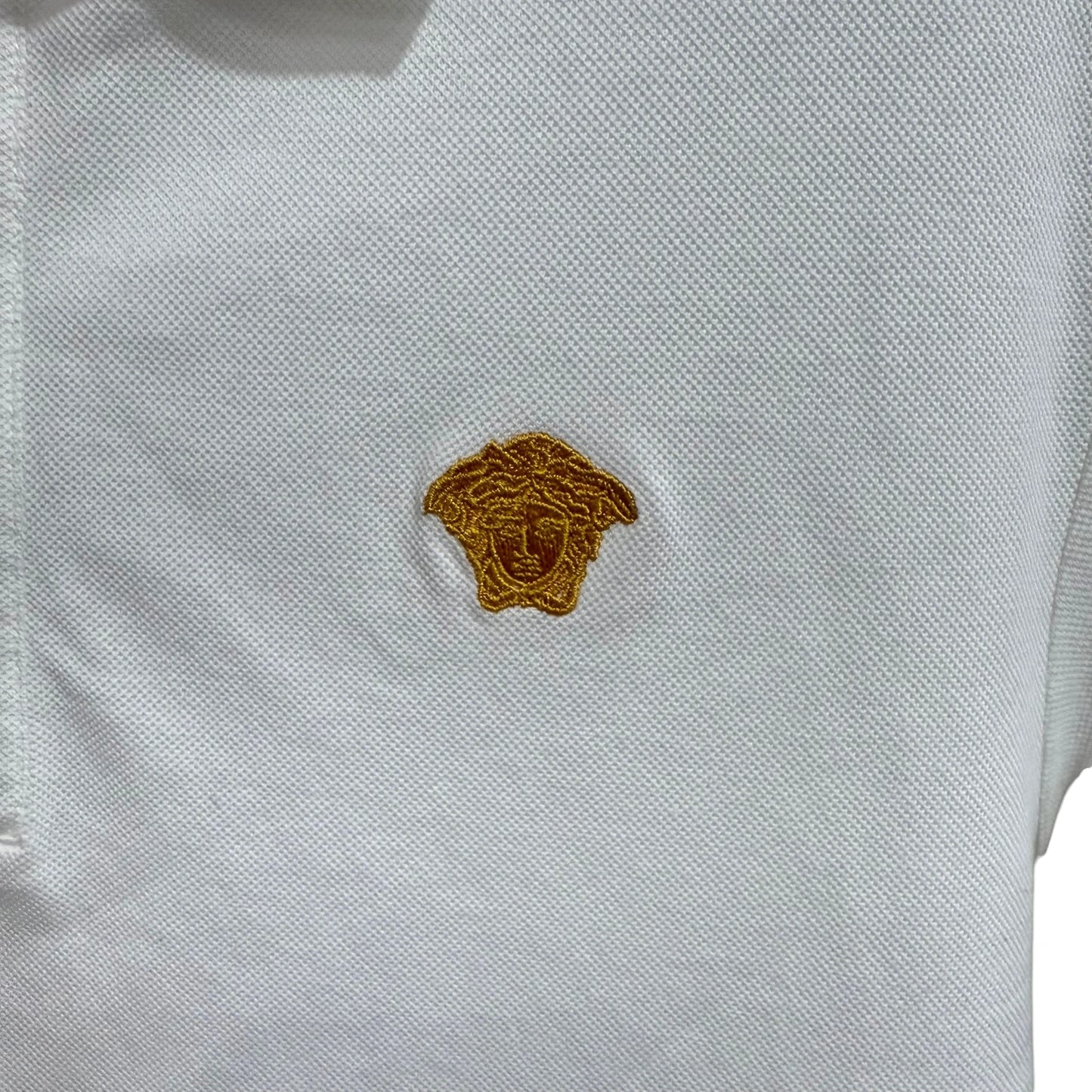 Versace White Collared Polo Shirt