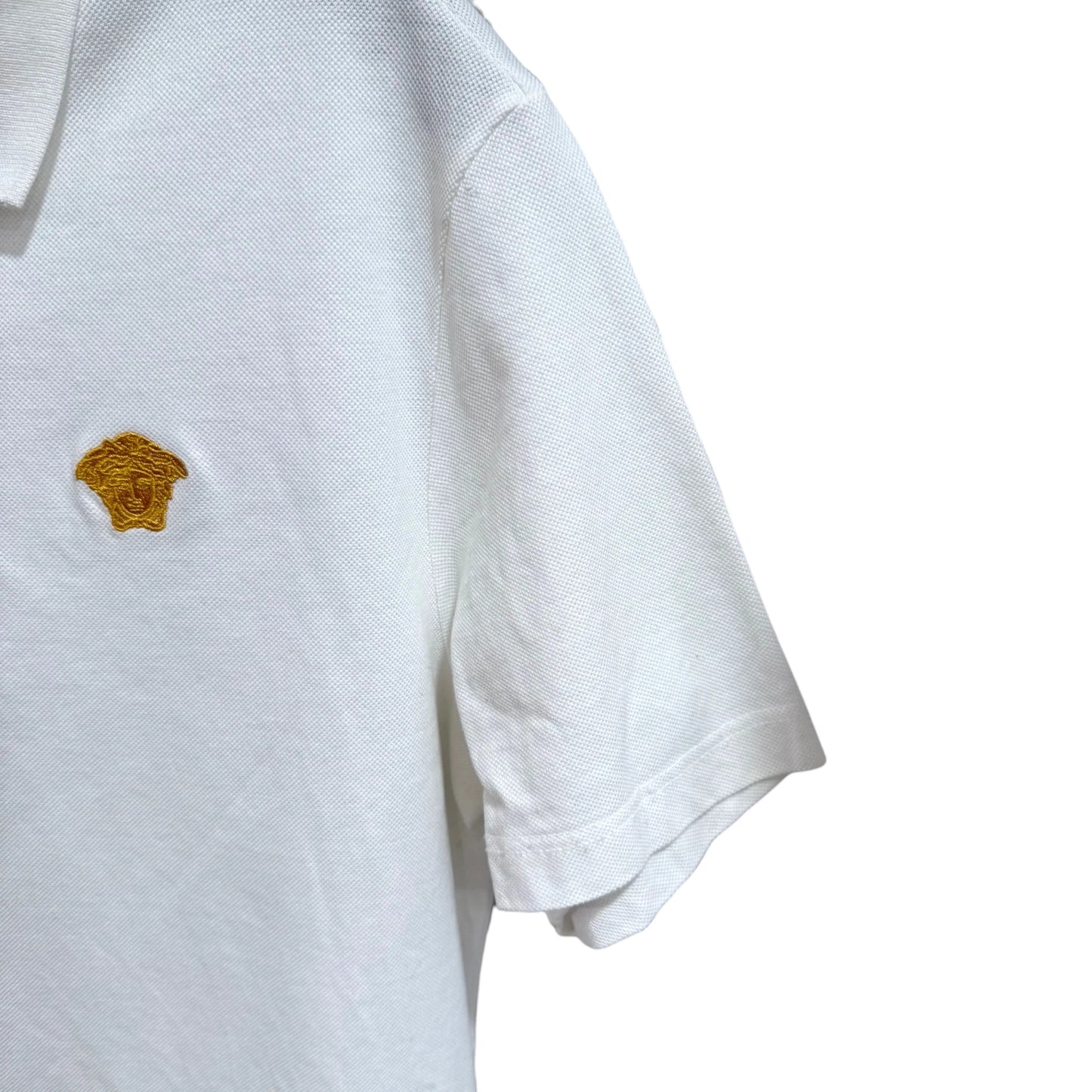Versace White Collared Polo Shirt