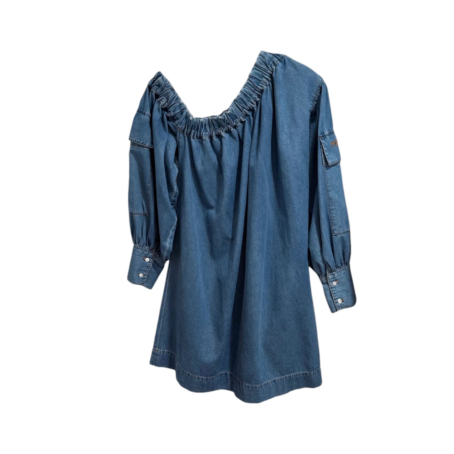 MSGM Denim Off Shoulder Dress