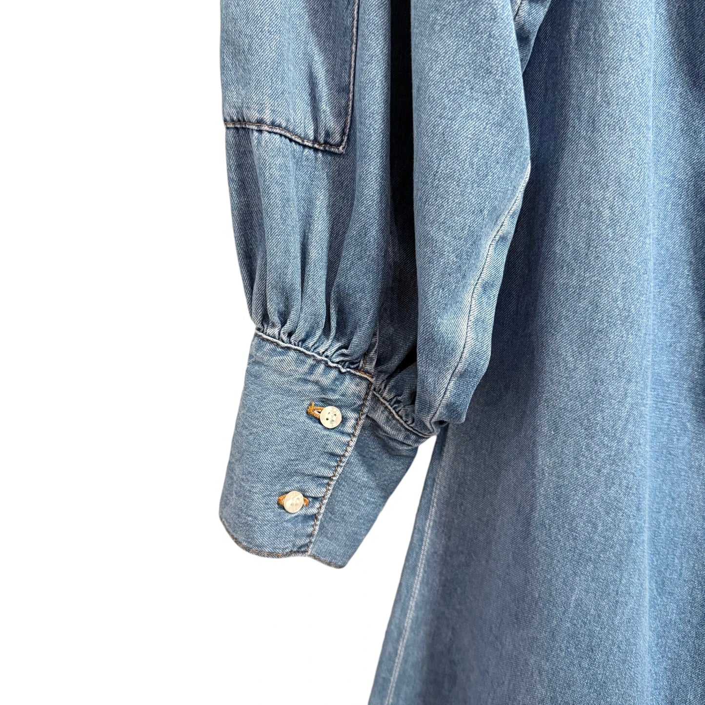 MSGM Denim Off Shoulder Dress