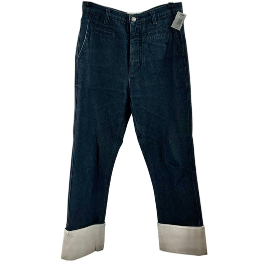 Loewe Contrast Cuffed Fisherman Denim Jeans - Dark Wash Blue