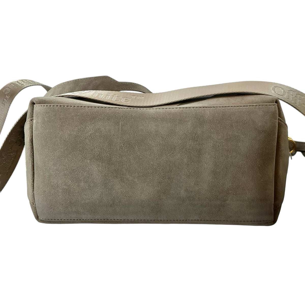 Off-White Diagonal Stripe Binder Shopper Tote Bag – Grey Suede