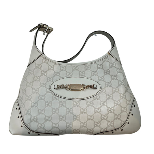 Gucci Off-White Guccissima Leather Punch Hobo Bag
