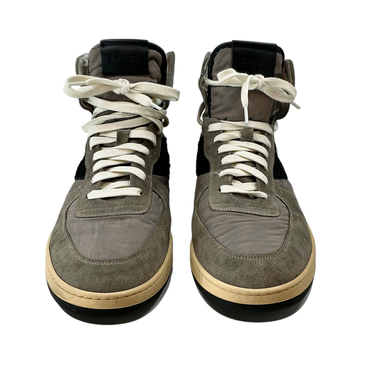 Rhude Rhecess Hi Top Sneakers Grey Black Suede