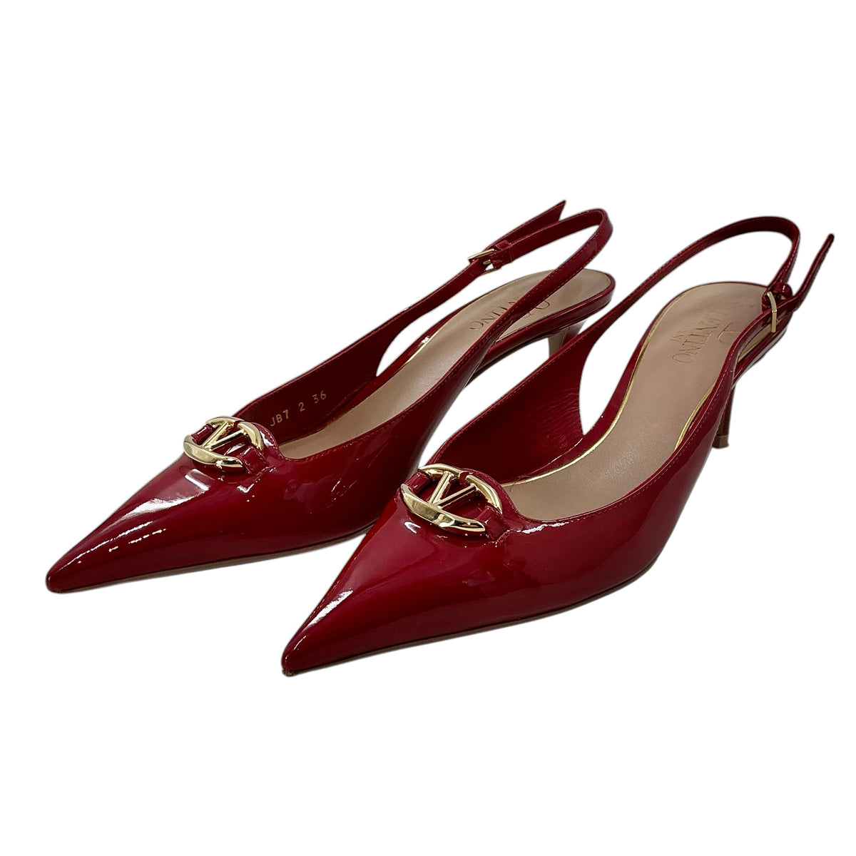 Valentino Garavani "The Bold Edition" VLogo Patent Slingback Pumps