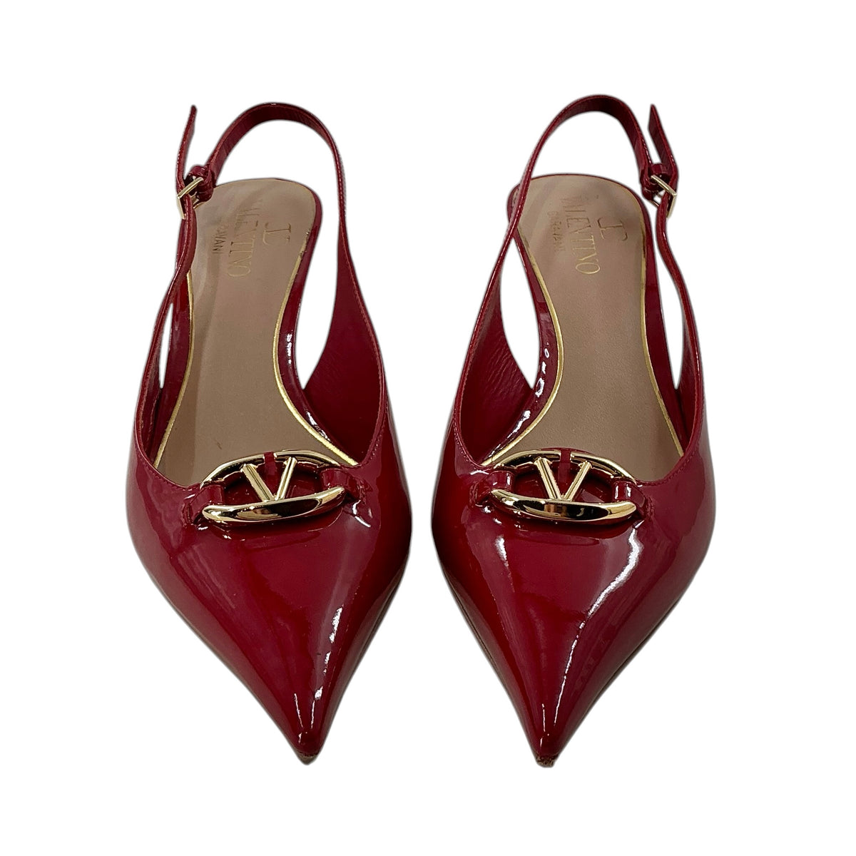 Valentino Garavani "The Bold Edition" VLogo Patent Slingback Pumps