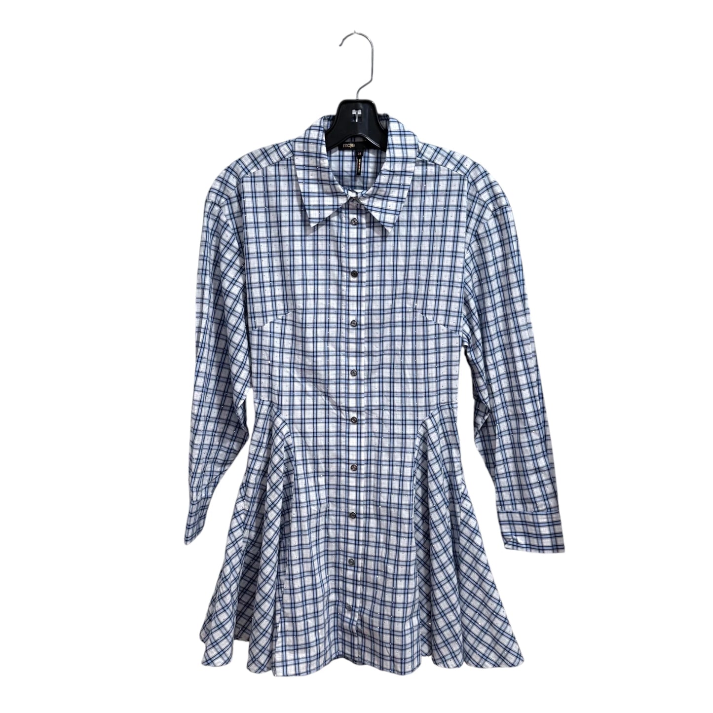 Maje Gem Plaid Shirt Dress